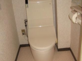 従来のトイレから最近よく見かける新しいトイレに交換してもらいました。