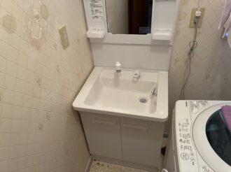 洗面化粧台改修工事